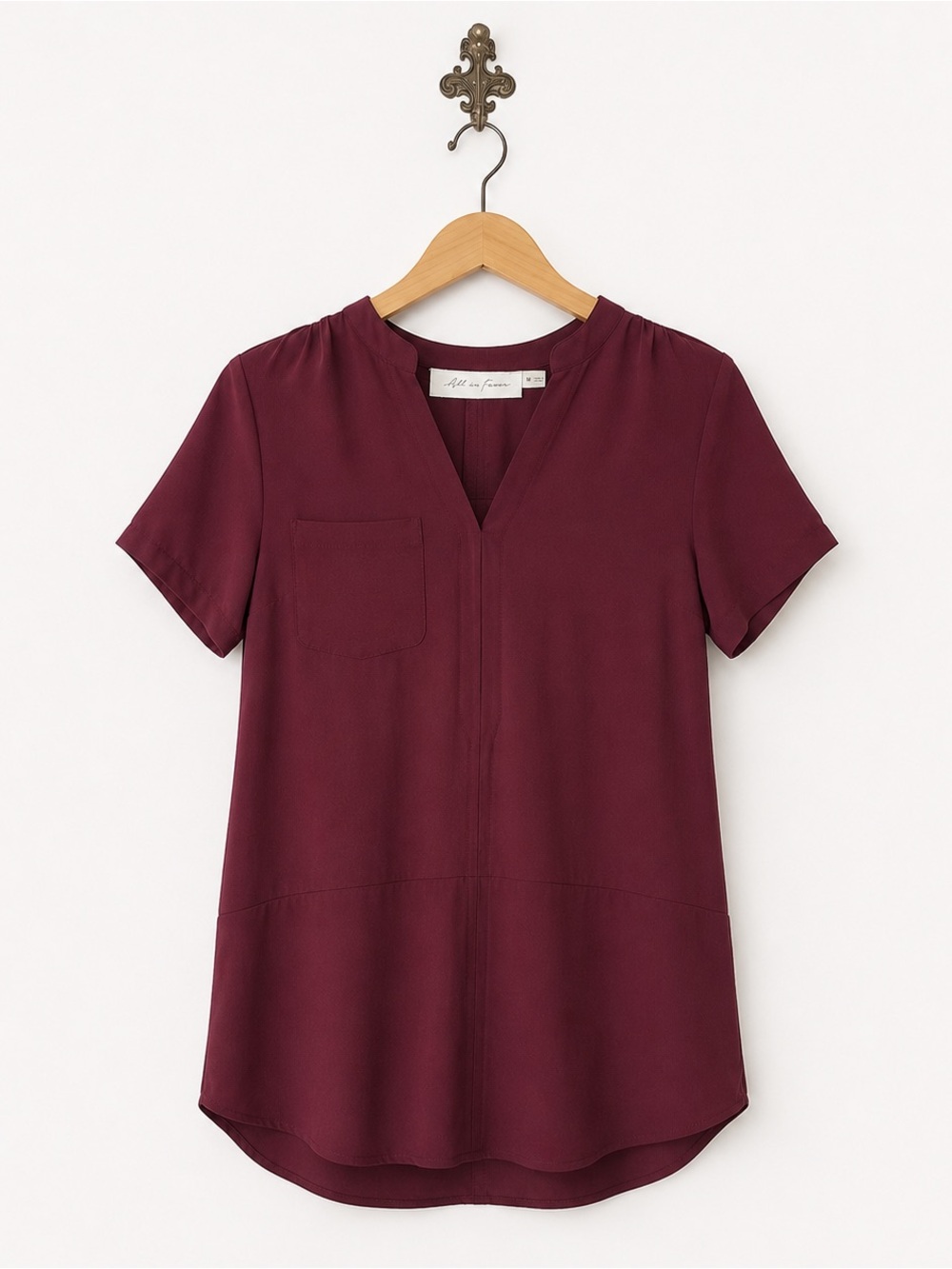 All In Favor Urban Outfitter  wine boho chic short Sleeve Shirt M